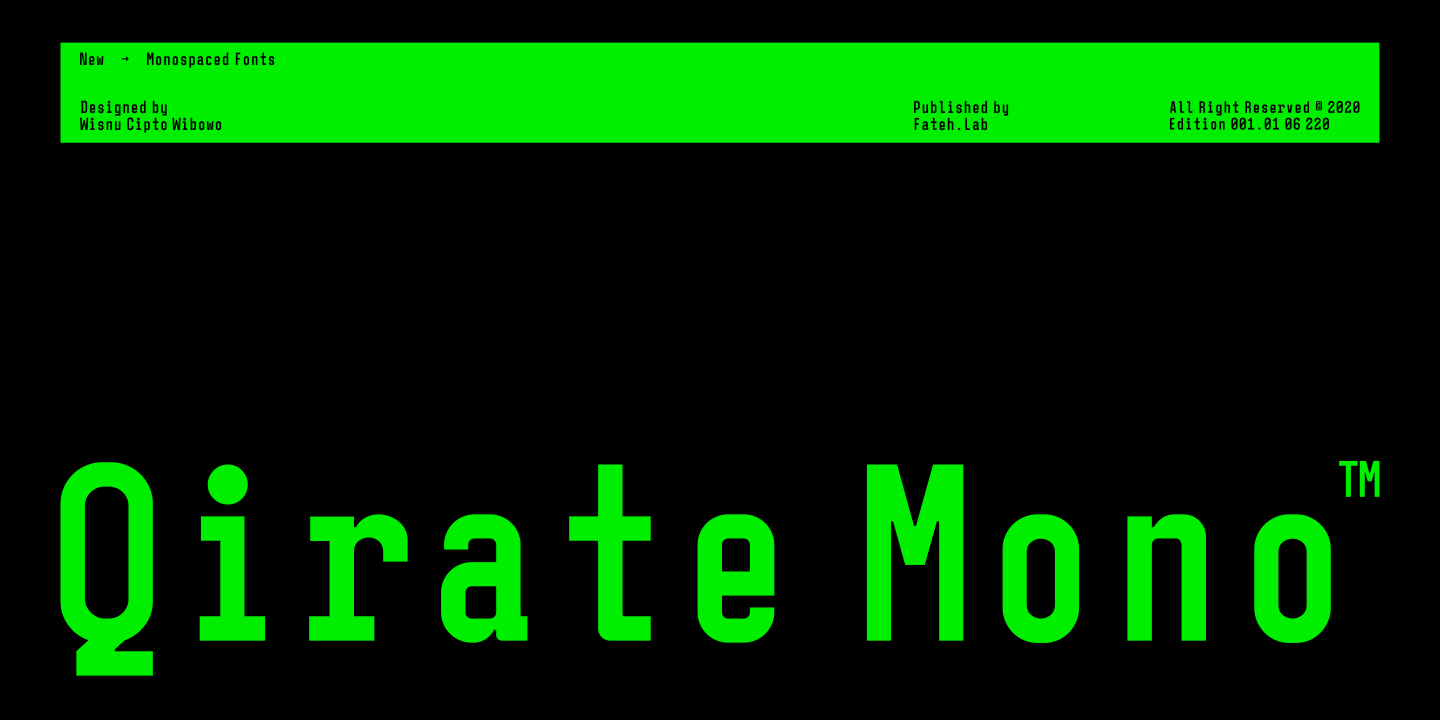 Пример шрифта Qirate Mono #1